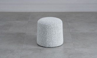 Terry Black and White Boucle Pouf