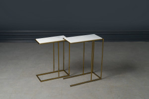 Soho Marble Top Side Tables Set of 2