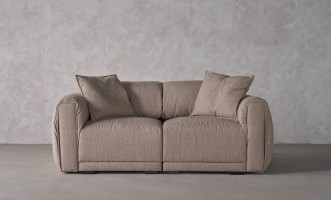 Nuvola 2-seater Straight Sofa (Fabric: SAGA 03 MUSHROOM (Cat. 3))