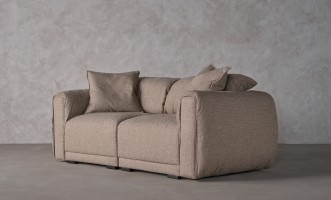 Nuvola 2-seater Straight Sofa (Fabric: SAGA 03 MUSHROOM (Cat. 3))