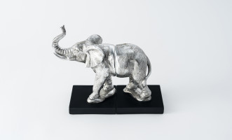 Elephant Silver Bookend