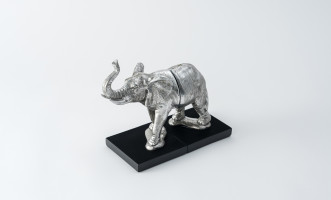 Elephant Silver Bookend