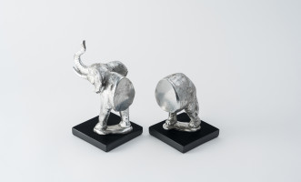 Elephant Silver Bookend