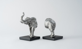 Elephant Silver Bookend