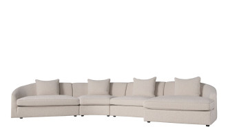 Jenner Curved Sofa (Fabric A2635 Color 2A)
