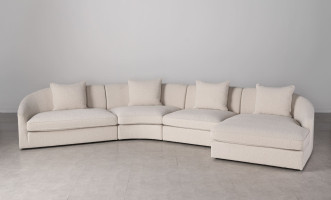 Jenner Curved Sofa (Fabric A2635 Color 2A)