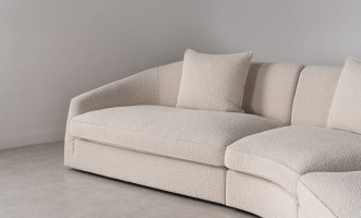 Jenner Curved Sofa (Fabric A2635 Color 2A)