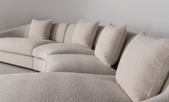 Jenner Curved Sofa (Fabric A2635 Color 2A)