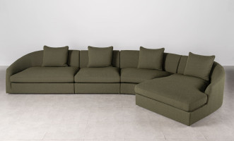 Jenner Curved Sofa (Fabric Copengagen 502)