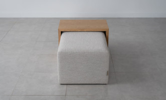Aubern Coffee Ottoman (Fabric A3196, Color 1A)