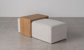 Aubern Coffee Ottoman (Fabric Mucca Bella 13)