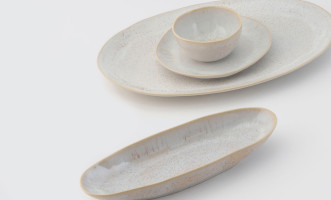 Eivissa Oval Platter Sand Beige 33 cm