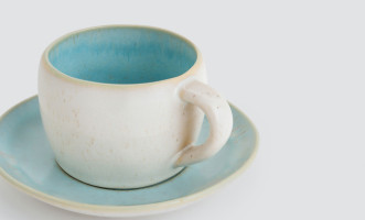 Eivissa Tea Cup and Saucer Sea Blue 0.23 L