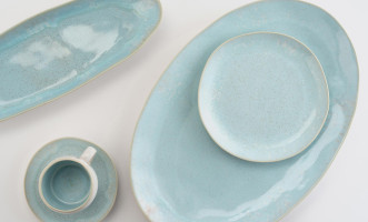 Eivissa Tea Cup and Saucer Sea Blue 0.23 L