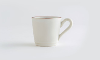 Coffee Cup and Saucer Beja White-Red 80 ml