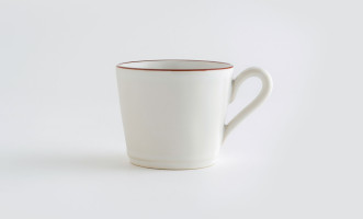 Tea Cup and Saucer Beja White-Red 190 ml