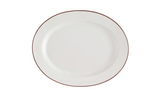 Oval Platter Beja White-Red 40 cm