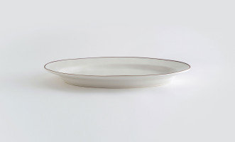 Oval Platter Beja White-Red 40 cm