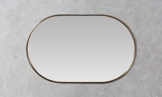 Walker Oval Mirror Brass Finish