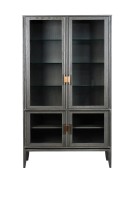 City Showcase with 2 Glass Doors (Color: Oak gray (veneer))