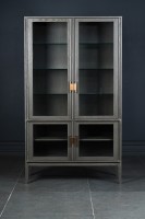 City Showcase with 2 Glass Doors (Color: Oak gray (veneer))