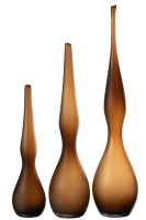 Yoko Set Of 3 Vases Brown