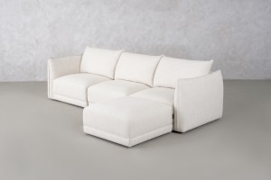 Monterey Sofa with Ottoman (Fabric Leigh col.101)