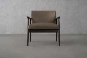 FIORD Leather Armchair (Bello Grey)