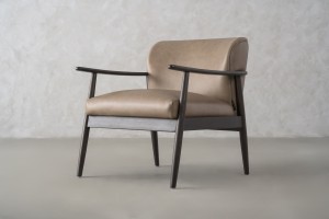 FIORD Leather Armchair (Bello Grey)