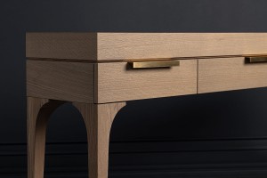 Bridge Console Table with 3 Drawers (Cappuccino Oak D292)