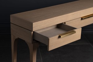 Bridge Console Table with 3 Drawers (Cappuccino Oak D292)