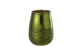 Tealight Holder Mirror Green Glass S