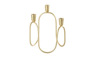 Tryo Candleholder Iron/Aluminum Gold