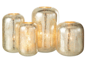 Crackle Hurricane Glass Gold XL