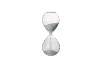 Hourglass Pearls Glass White S