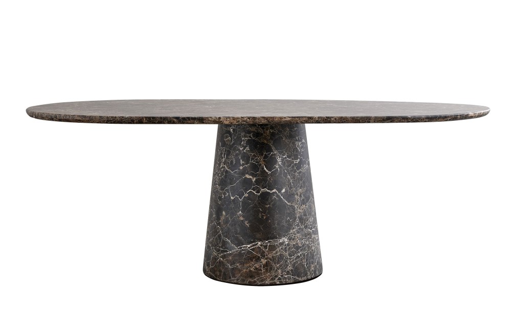 Uno Dark Emperador oval dining table M