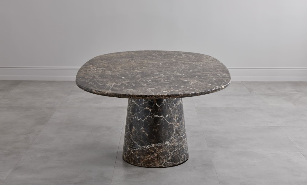 Uno Dark Emperador oval dining table M