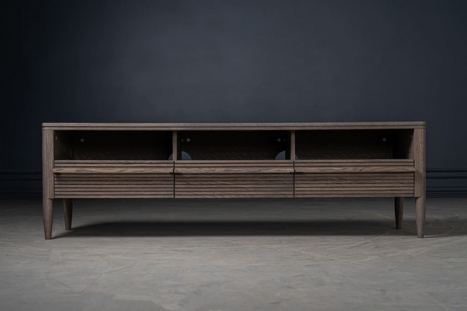 Lines Media Console Table With 3 Drawers