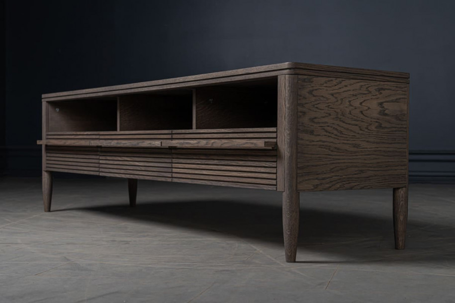 Lines Media Console Table With 3 Drawers