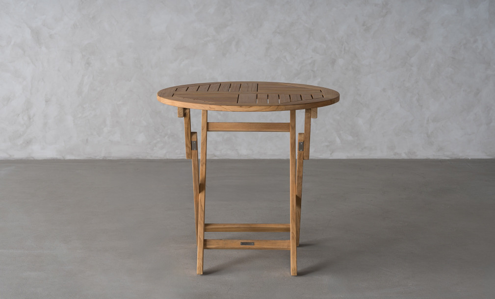 Corfu Round Folding Teak Table