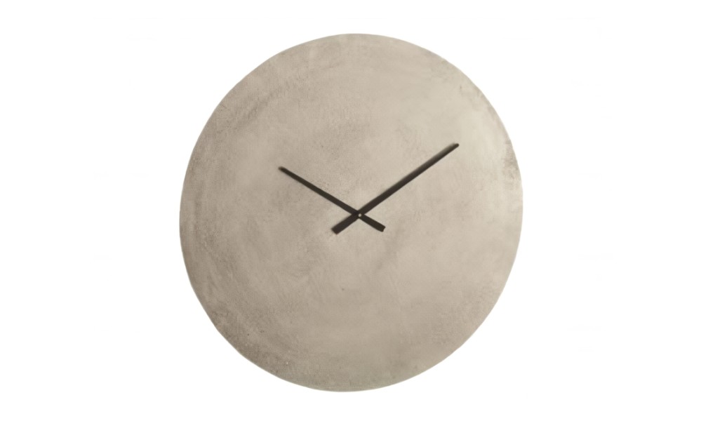Silver Clock Round Metal S