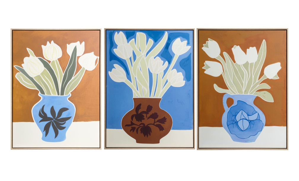 Flower bouquet Wall art, set of 3 pcs