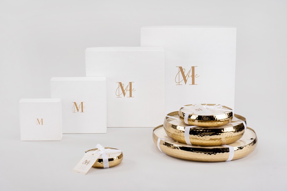 Scented Candle Metal Gold L 44H