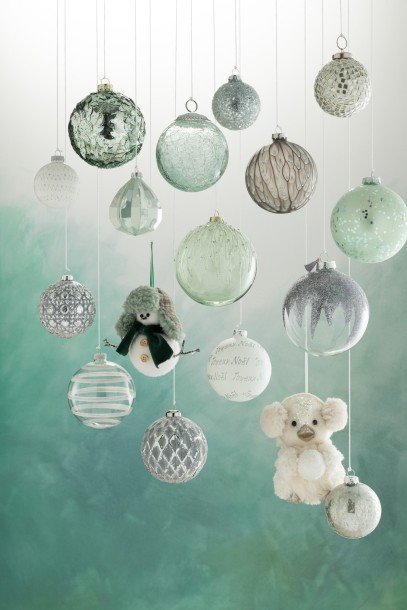 Christmas Baubles Grey Large Box Of 4