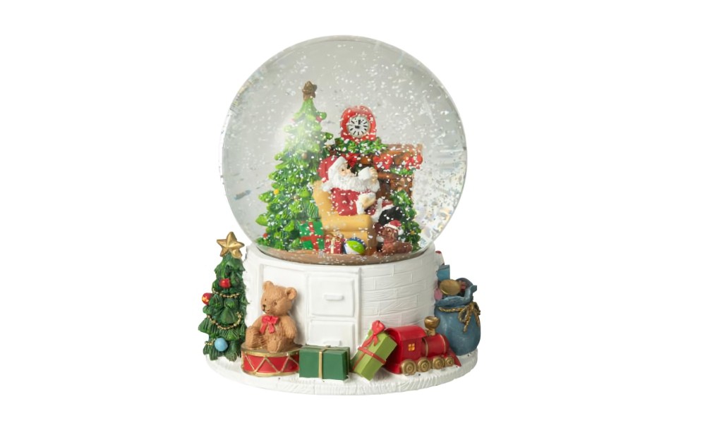 Water Globe Santa Claus Chimney (13x13x17cm)