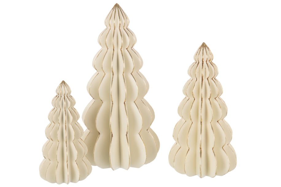 Tree Origami White/Gold Large (18x18x35cm)