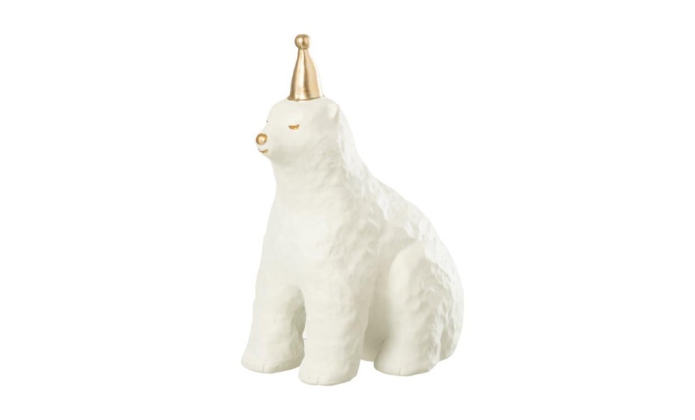 Polar Bear Figurine White/Gold