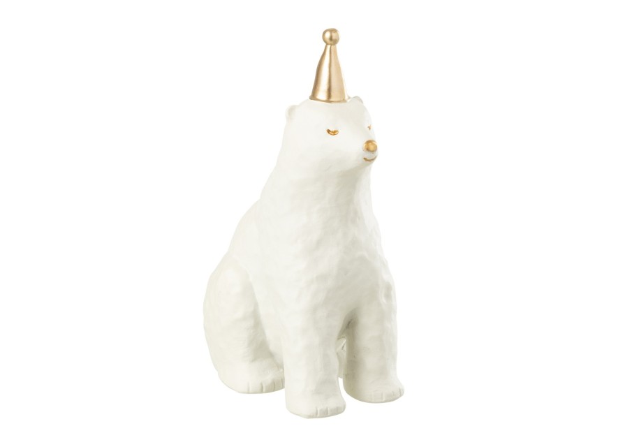 Polar Bear Figurine White/Gold
