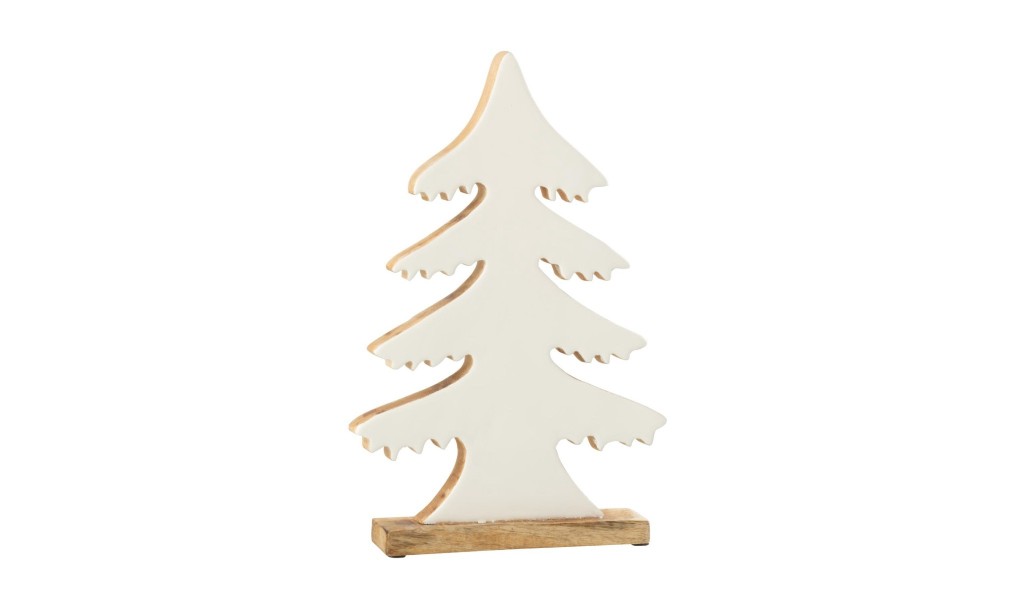 Pine Tree On Base White/Natural Large (22x5x35cm)
