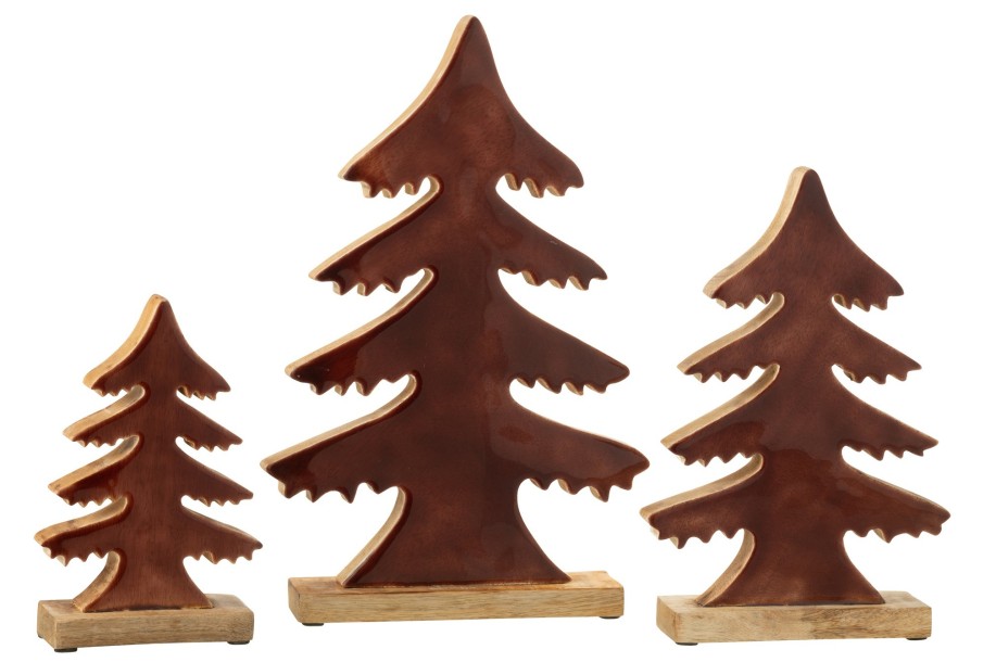 Pine Tree On Base Natural/Brown Large (22x5x35cm)